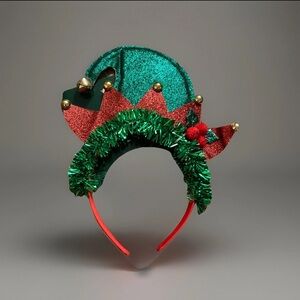 ELF HAT HEADBAND WITH JINGLE BELLS, FESTIVE CHRISTMAS, HOLIDAY COSTUME